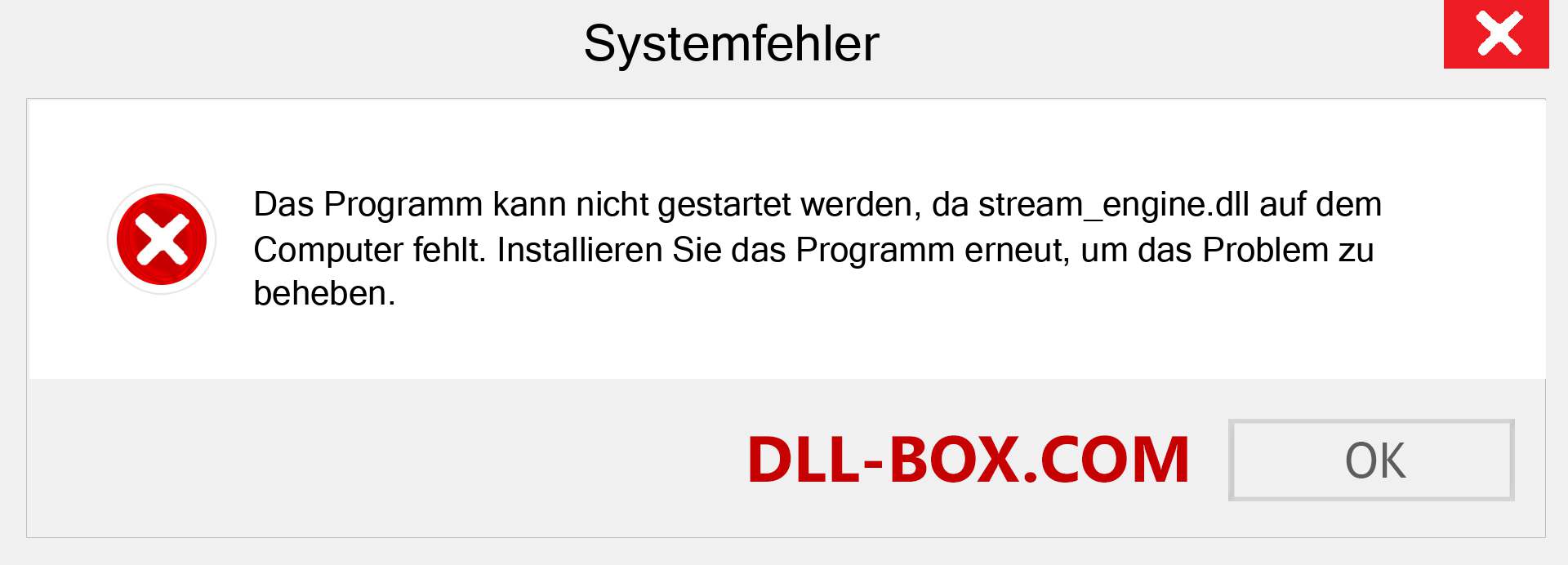 stream_engine.dll-Datei fehlt?. Download für Windows 7, 8, 10 - Fix stream_engine dll Missing Error unter Windows, Fotos, Bildern